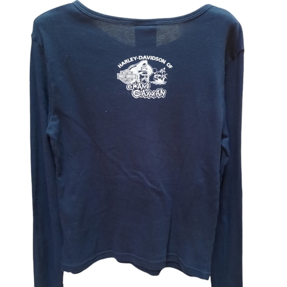Harley Davidson Black Long Sleeve  Shirt Women's Top - Picture 7 of 7